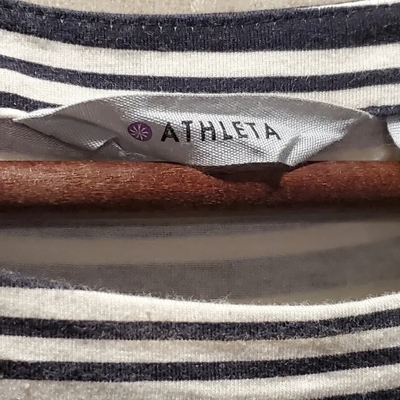 Athleta Striped Ruched Boatneck Midi Dress - Picture 5 of 8